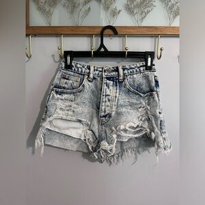 Southern Alternative. High Rise Distressed Shorts.